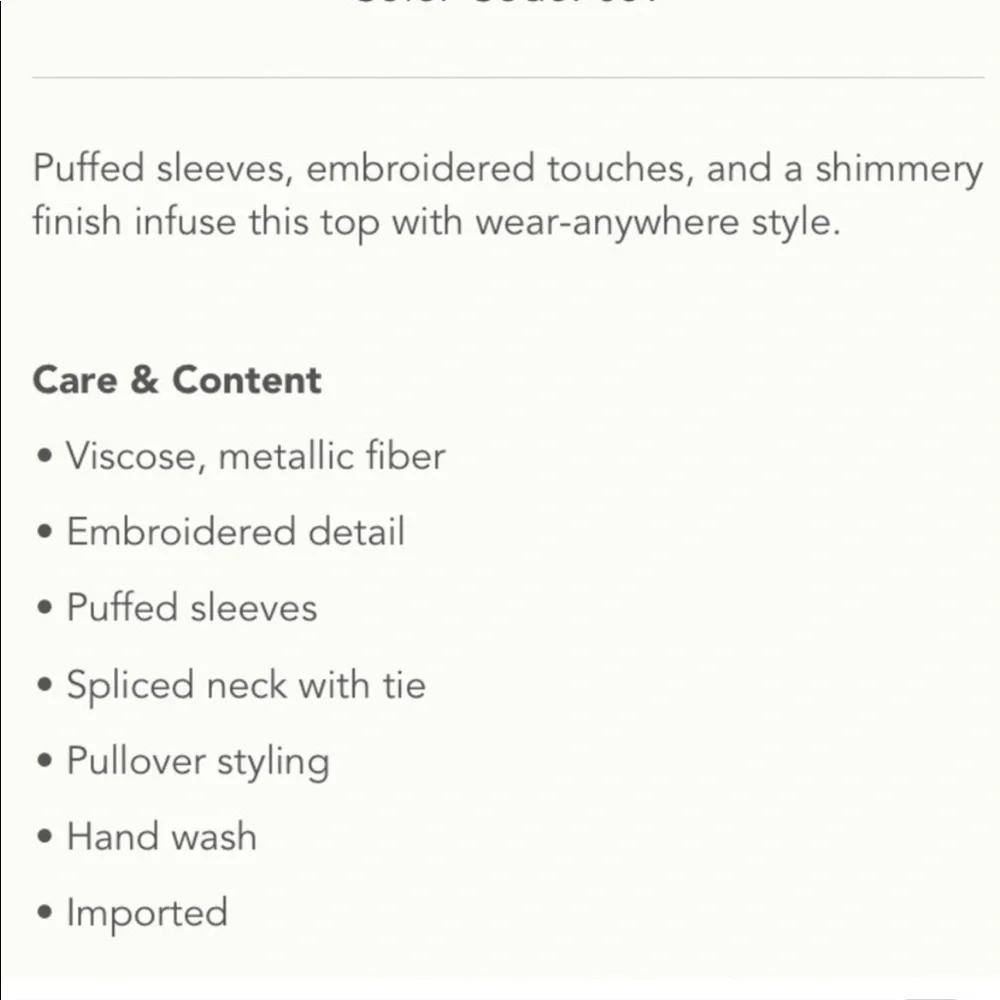 Anthropologie Odetta Shimmer Embroidered Top Shirt Blouse M - Picture 7 of 12